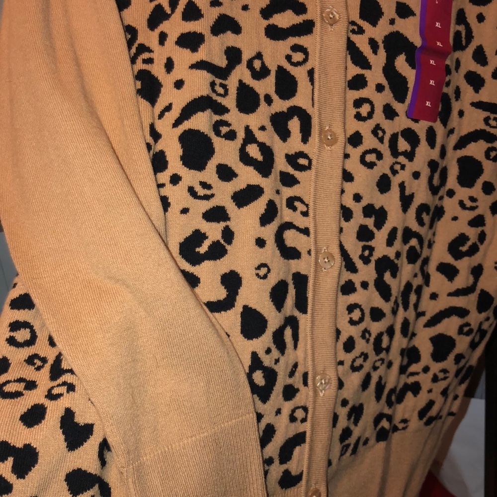 Tan Leopard Print Cardigan